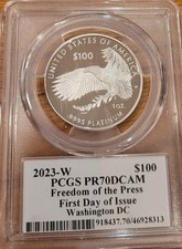 2023 U.S. Mint 1 oz Platinum Proof – Bill of Rights Series – PCGS PR70 3500.00 per troy oz