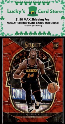 2022-23 Panini Select #88 AJ Griffin Red Wave Prizm Rookie