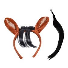 Horse Ear Headband Horse Tail Halloween Horse Costume Accessories for Kid Adult