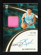 2024 Panini Immaculate Sneaker Swatches Signatures 7/49 KJ Simpson Jr Auto 1co7