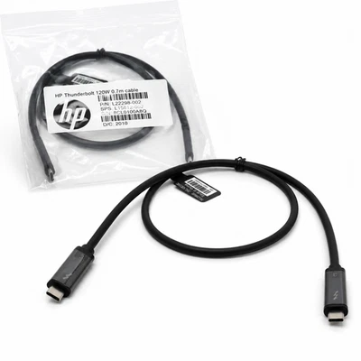HP Thunderbolt 120W 0,7m cable L22298-002 24 pin USB-C Neu schwarz - Bild 1 von 2