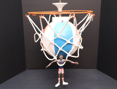 VTG Harlem Globetrotters Basketball Hoop Hanging Lamp Light Ball Rim NET  FIGURE