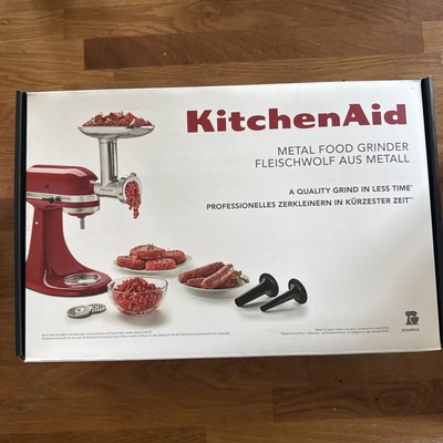 KitchenAid Metall Küchenmühle Aufsatz mit Wurstfüller Brandneu