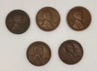 1917, 1918, 1919, 1920, 1921 P Lincoln Wheat Cent 5 Coin Set