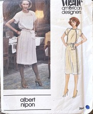 VOGUE 2640 1970’s ALBERT NIPON Dress & Belt Sewing Pattern. Size 16 - Bust 38”.