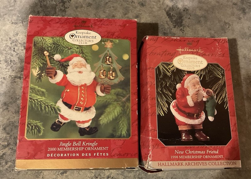 Lot Hallmark Keepsake Santa Ornaments Jingle Bell Kringle New Christmas Friend