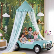 31.5inch Large Dome Bed Canopy for Girls, Double Layer Dreamy Ruffle Princess...