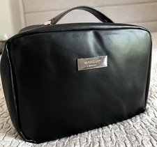 Travel Cosmetic Bag Organizer Makeup Double Closing Compartments Brush Case NEW