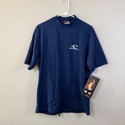ONeill Mens Short Sleeve Rash Guard Top Navy Blue Size Medium Surf Beach