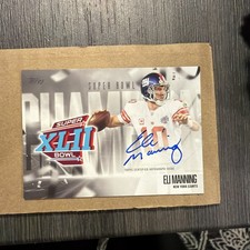 Eli Manning On Card Auto NY Giants Super Bowl...