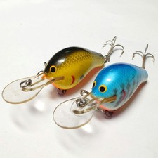 Bugley Diving Balsa B2 Lures Old Set of 2 Used, Long-term Storage