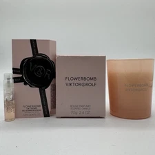 Viktor & Rolf Flowerbomb 2.4 oz / 70 g Perfumed Scented Candle + Extreme Sample