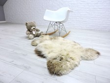 Beige Crème Grand Tapis Peau de Mouton: Moelleux Véritable Fourrure Jeté ,Canapé