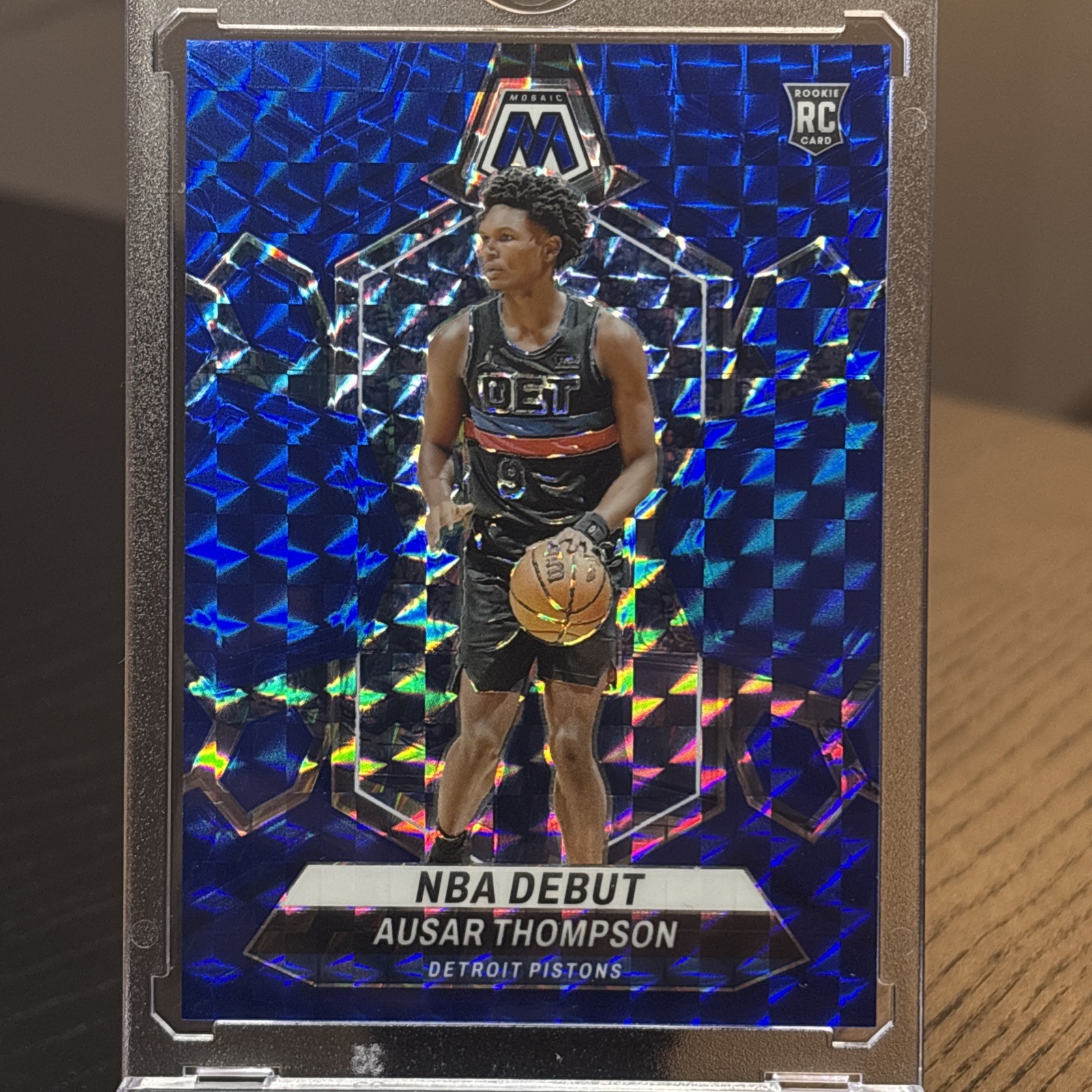 2023-24 Panini Mosaic Ausar Thompson #262- NBA Debut Blue Mosaic Prizm /199 (RC)