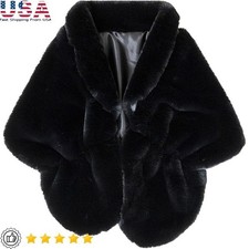 Luxurious Faux Fur Shawl Wrap Elegant Stole Evening Party Wedding Warm Gift New
