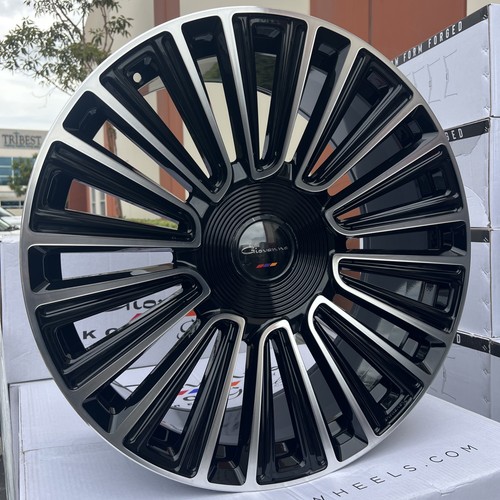 4) 24X10 GIOVANNA TRENTO MACHINE BLACK (5X120) RANGE ROVER ROLLS ROYCE CAMARO SS Photo - $3,499