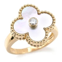 Van Cleef & Arpels Vintage Alhambra Ring Mop Diamond 750YG US#4-3/4 P0084061