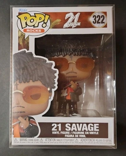 FUNKO POP ROCKS 21 SAVAGE #322 NEW UNOPENED W/PROTECTOR VAULTED