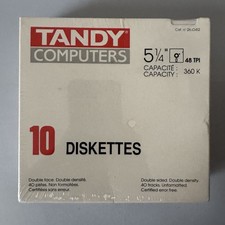10x TANDY DS/DD 5.25" Mini Floppy Disk Diskette Double Sided Density 48TPI 360kb