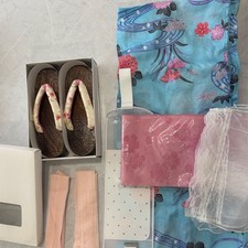 Final Yukata 7-piece set, in good condition, sandals set, bag, geta,