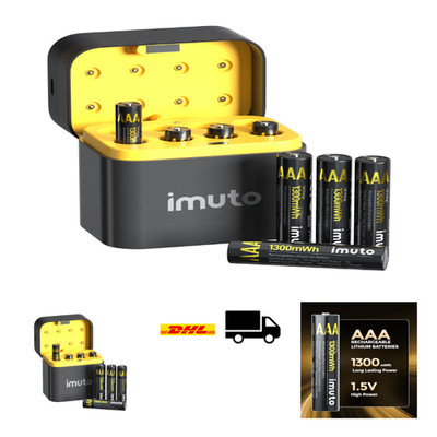 imuto Wiederaufladbare AAA Akkus 8 Stück 1300mWh 1
