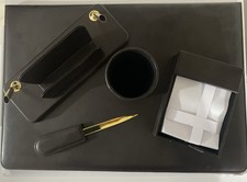 set da scrivania Similpelle Colore Nero 5 Pz