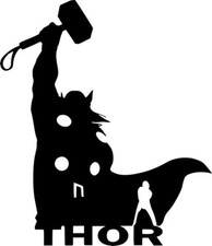 Thor Silhouette Marvel Comics Wall Car Truck Window Vinyl Sticker Decal