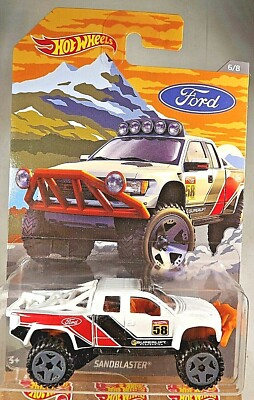 #ad 2018 Hot Wheels Walmart 6 8 Ford Trucks Series SANDBLASTER White w Gray ORUT5 Sp $8.50