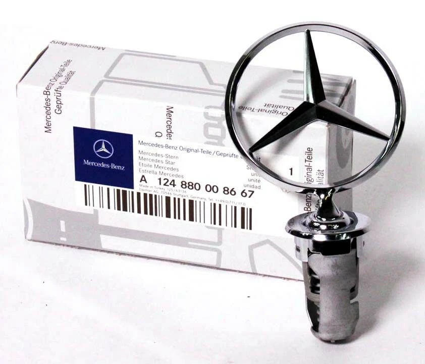 Ornamento estrela capô Mercedes com mola novo fabricante de equipamento original W123 W124 W126 W201 - Imagem 2 de 3
