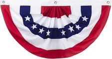 One Pleated USA Fan Flag 1.5x3 Feet American US Bunting Flags Half Fan Banner