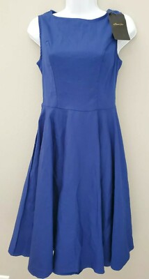 NEW ANNI COCO Size Small Dress Blue Rockabilly Retro 50's Sleeveless