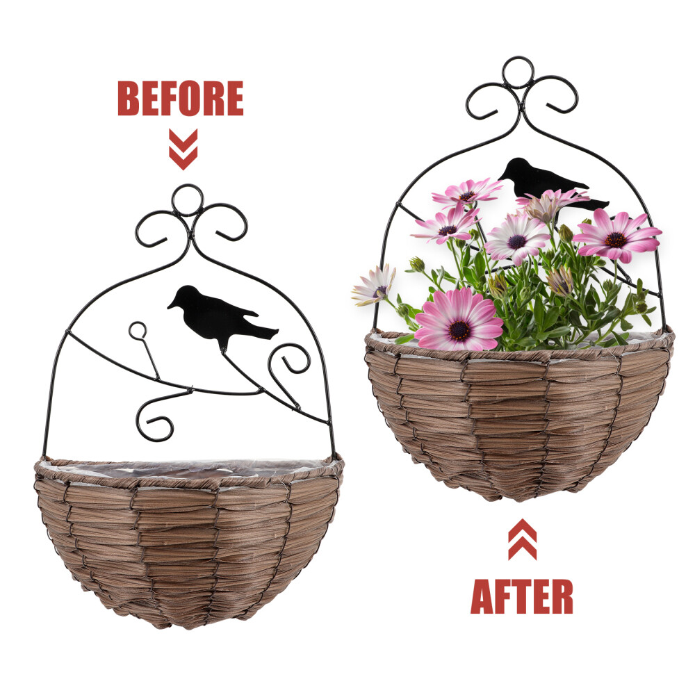 Hanging Plant Pot Planters for Outdoor Plants Wall Flower Basket eBay