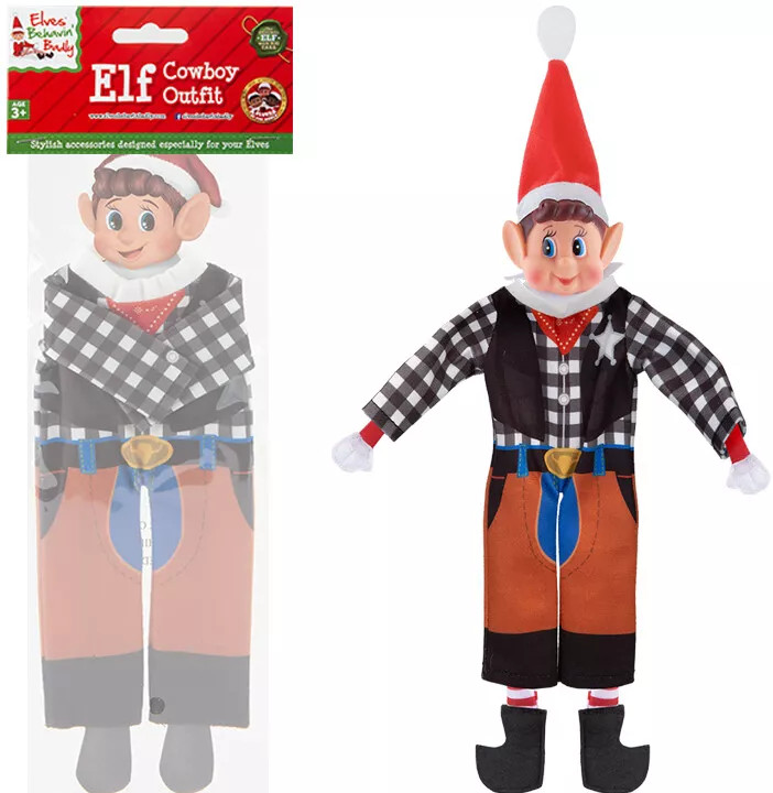 Elfo Muñeca Cowboy Disfraz Elfos Comportarse Mal Ropa Adviento Navidad Muñecas