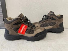 WRANGLER HERO Ravine Rugged Brown Leather Fabric Hiking Boots Boy's US 12