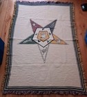 Order Of The Eastern Star OES Tapestry Throw Blanket 44" X 62" Fringed