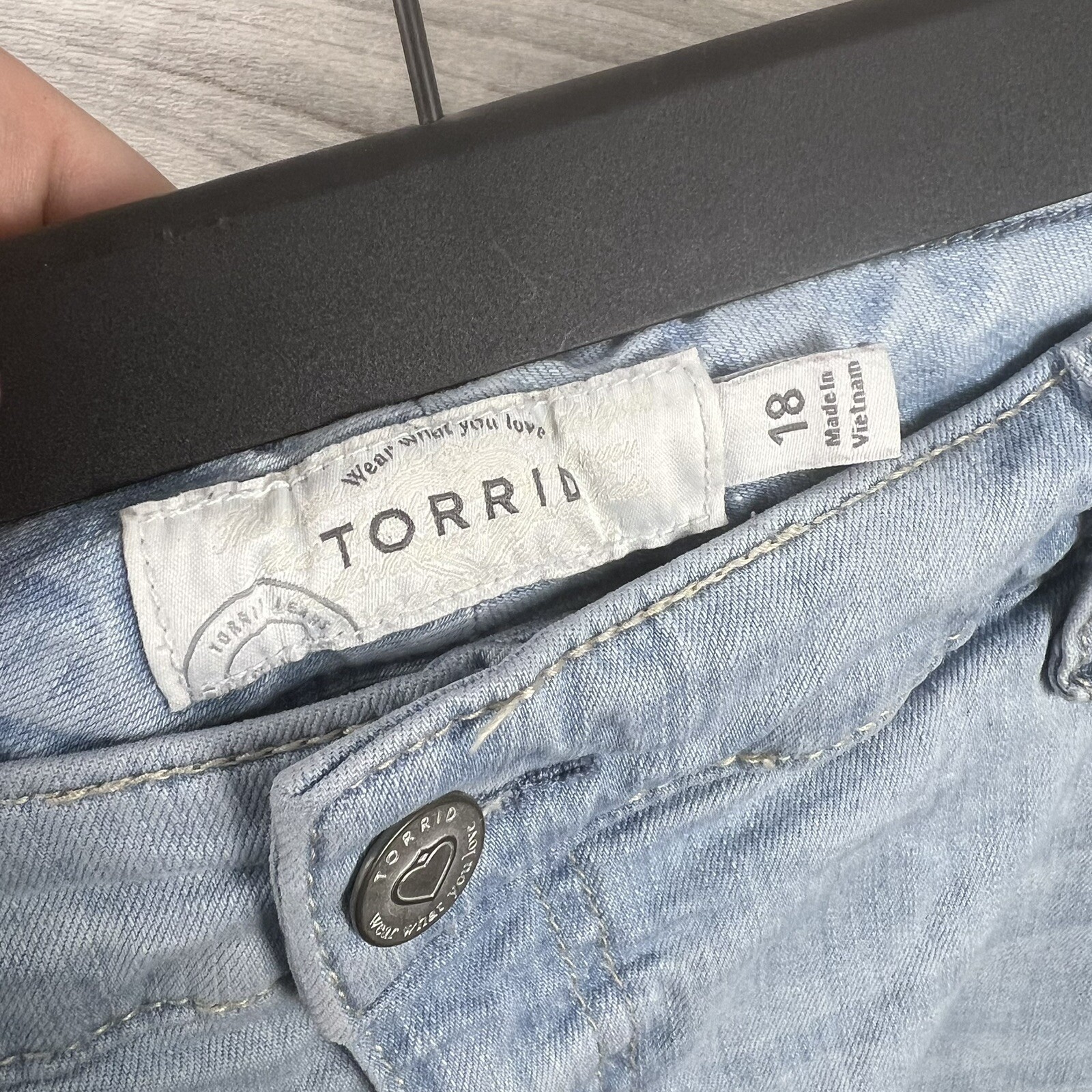 Torrid Women’s Distressed Patchwork Denim Stretch… - image 10