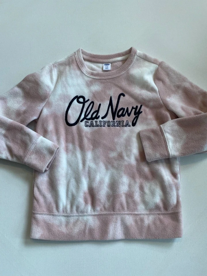 Sudadera Antigua Azul Marino Juvenil Niña Mediana (8) Pullover Rosa Tie-Dye Crew Polar Foto 4 de 4