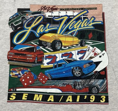 Vintage Las Vegas T-Shirt XL Hanes 1993 Sema Car Show Casino Glücksspiel