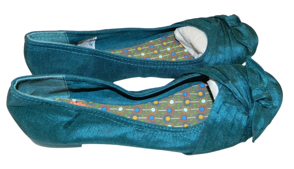 Rocket Dog Womens Ballet Flats 2 Pairs 7M Snakeskin & Teal Fabric Round Toe Slip - Image 4 of 4