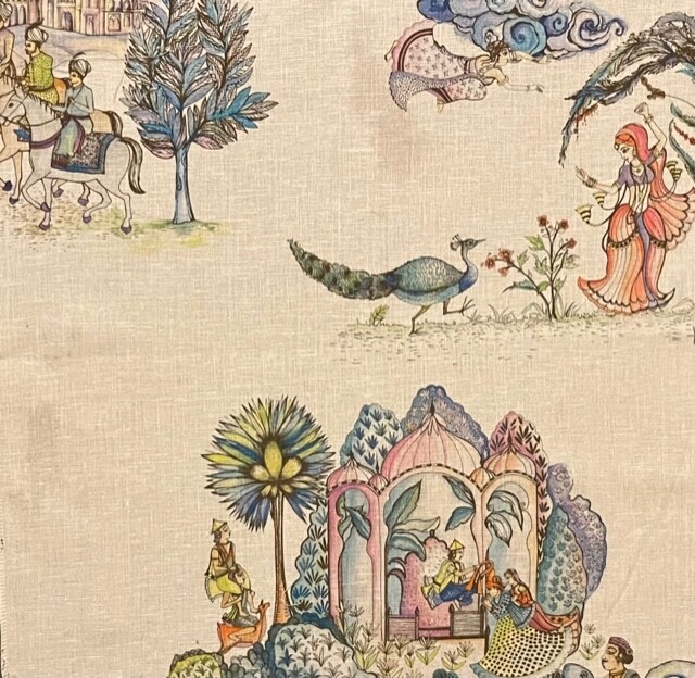 OSBORNE & LITTLE Mathew Williamson Zanskar Linen Remnant New eBay