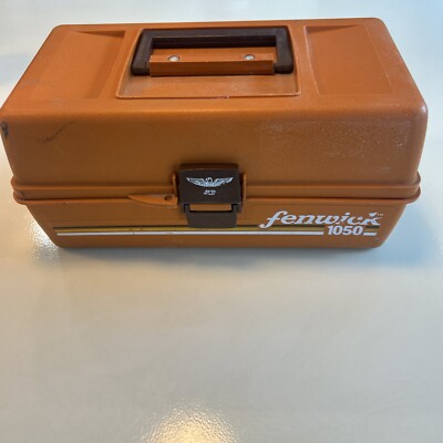 Vintage Fenwick 1050 Orange Fishing Tackle Box Trays