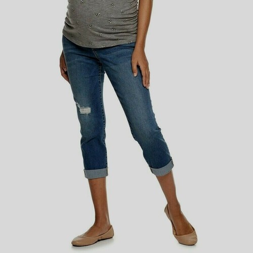 Full Belly Panel Crop Jeans Medium 