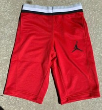 Nike Jordan Shorts Athletic Gym Basketball Red Black Casual Youth Boys L 12 13
