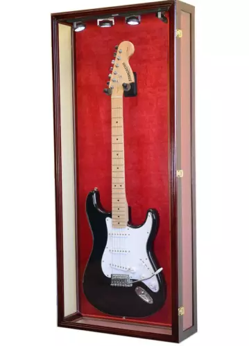 Guitar Display Case Cherry Wood US Cabinet LED Light Gibson Fender Taylor Martin