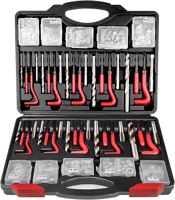 261PC SAE 1/4'' 5/16'' 3/8'' 7/16'' 1/2'' Thread Repair Tool Metric M5 M6 M8 M10 M12