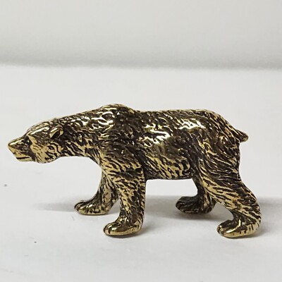 Bronze Miniature Bear Figurine Brass Black Bear Beast Master Druid Familar 