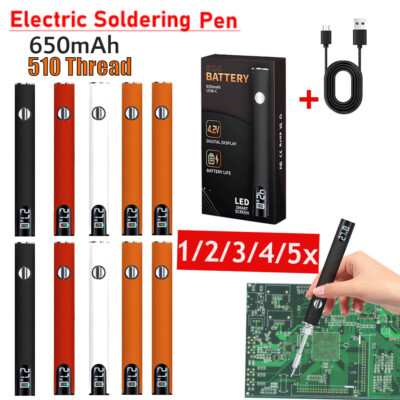 1-5 Welding Battery Pen Wireless Electric Soldering Tool USB Rechargeable 650mAh