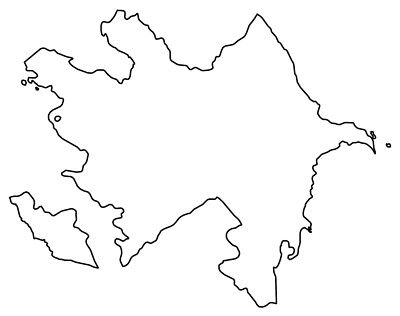 Azerbaijan Blank Outline Map GLOSSY POSTER PICTURE PHOTO PRINT BANNER 12207