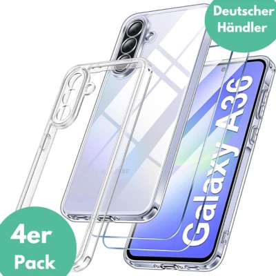 SMARTUP Hülle + 2X Schutzglas für Samsung Galaxy A36 5G Panzerfolie Display Case Full 9H