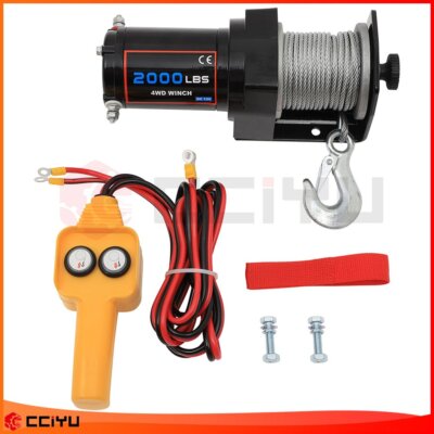 2000lbs 12V Electric Winch for Truck Trailer Pickup SUV with Wire Remote
